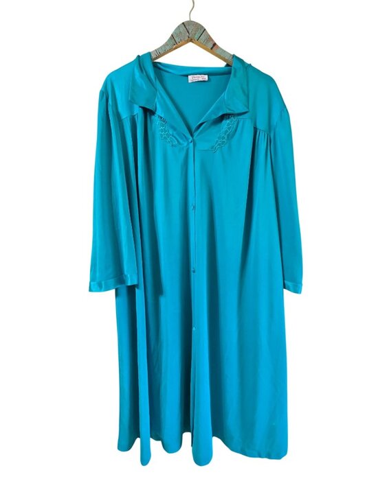 Vanity Fair Other - Vintage 1990's Vanity Fair, Lot of 2, Teal Nylon Long Sleeve, Long Robes, XXXL